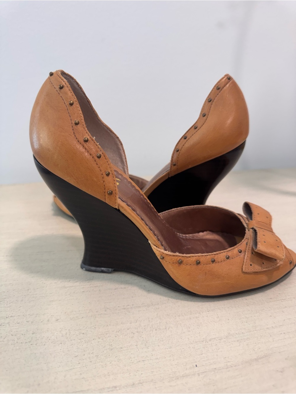 BCBG  Bow Accent Wedge Heels